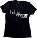 WOMEN'S BLACK CROP TOP T-SHIRT WITH BAND LOGO