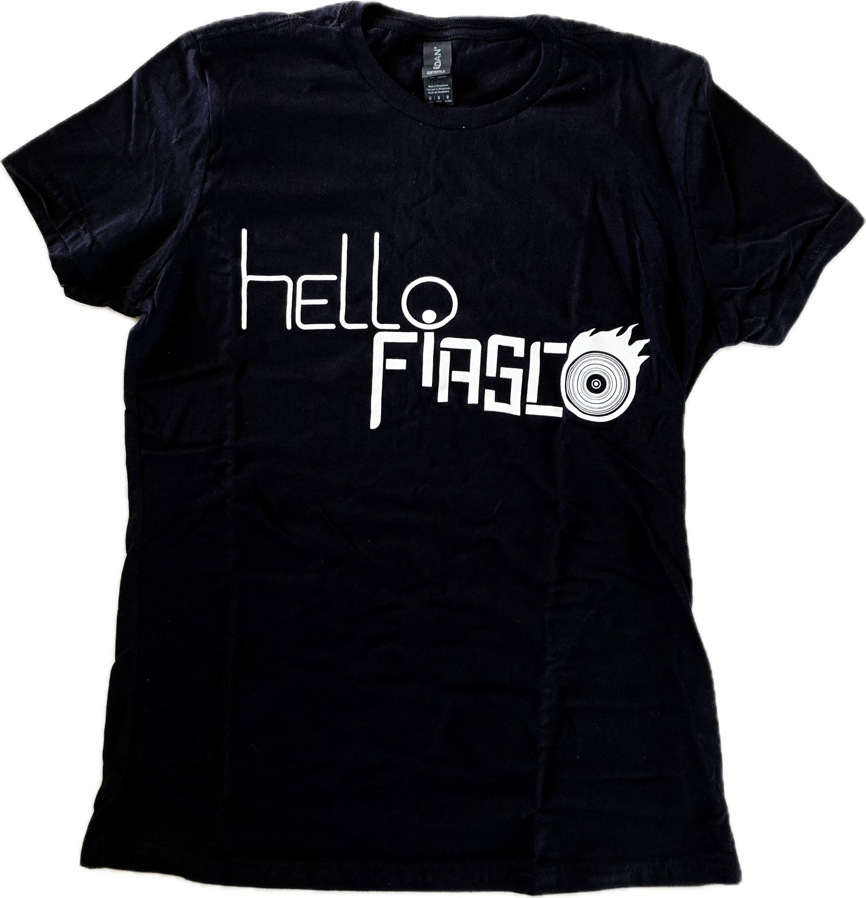 WOMEN'S BLACK CROP TOP T-SHIRT WITH BAND LOGO