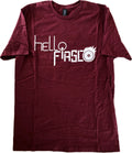 MEN'S (and WOMEN'S) MAROON T-SHIRT WITH BAND LOGO
