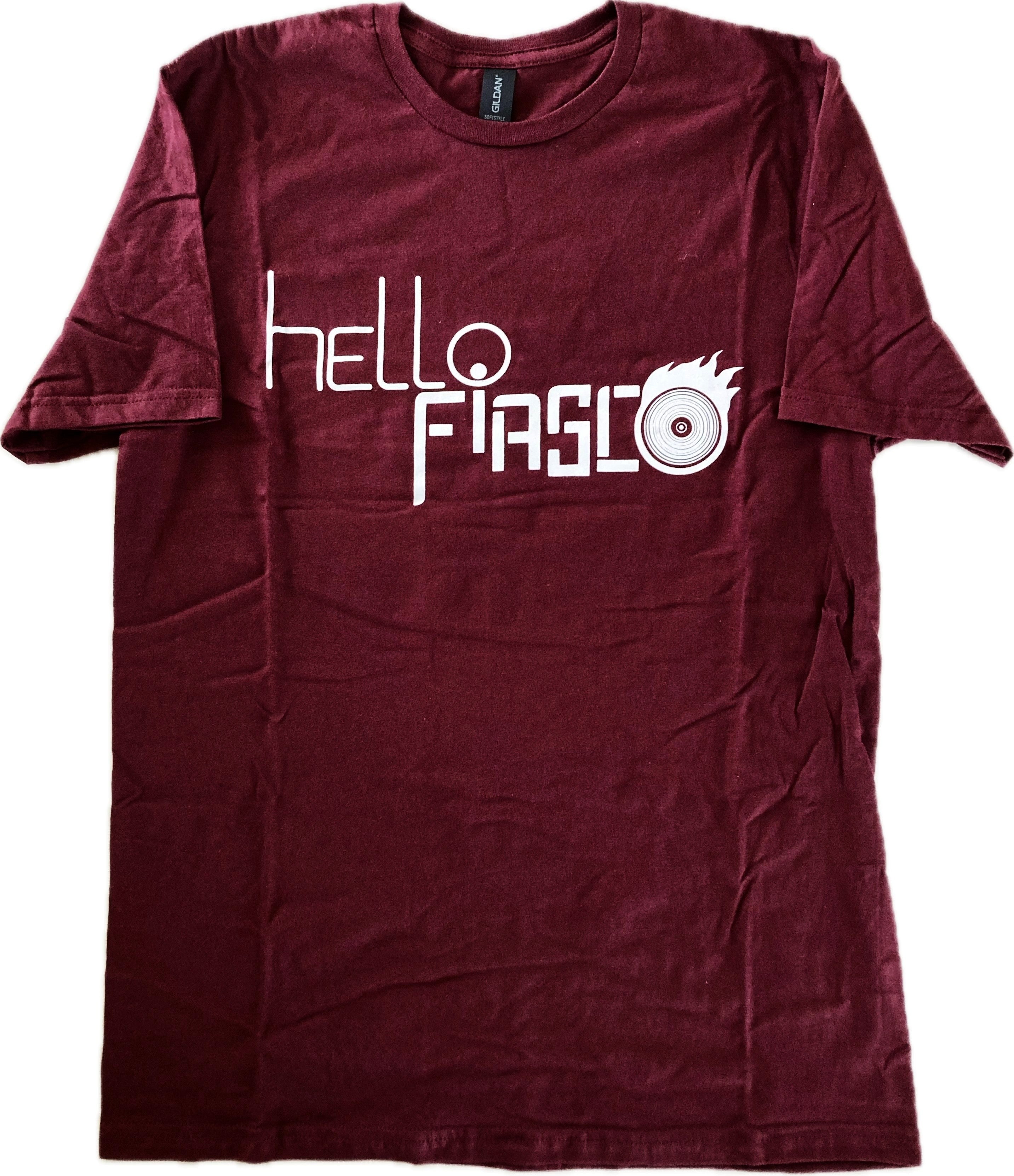 MEN'S (and WOMEN'S) MAROON T-SHIRT WITH BAND LOGO