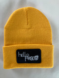 UNISEX YELLOW TOQUE (WINTER HAT / BEANIE) WITH BAND LOGO. Also get in BLACK, RED OR BLUE