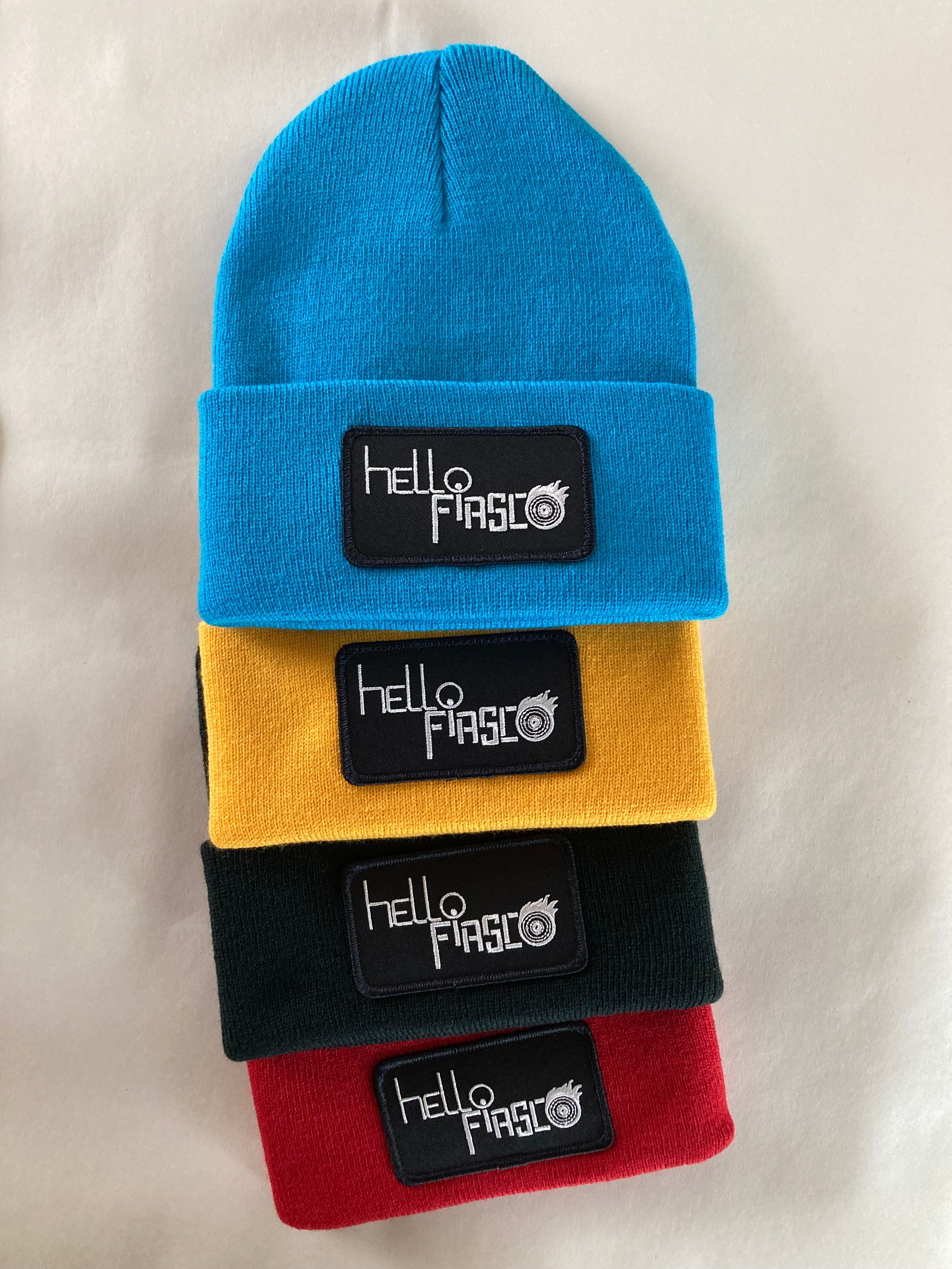 UNISEX BLACK TOQUE (WINTER HAT / BEANIE) WITH BAND LOGO. Also get in RED, BLUE or BLACK.